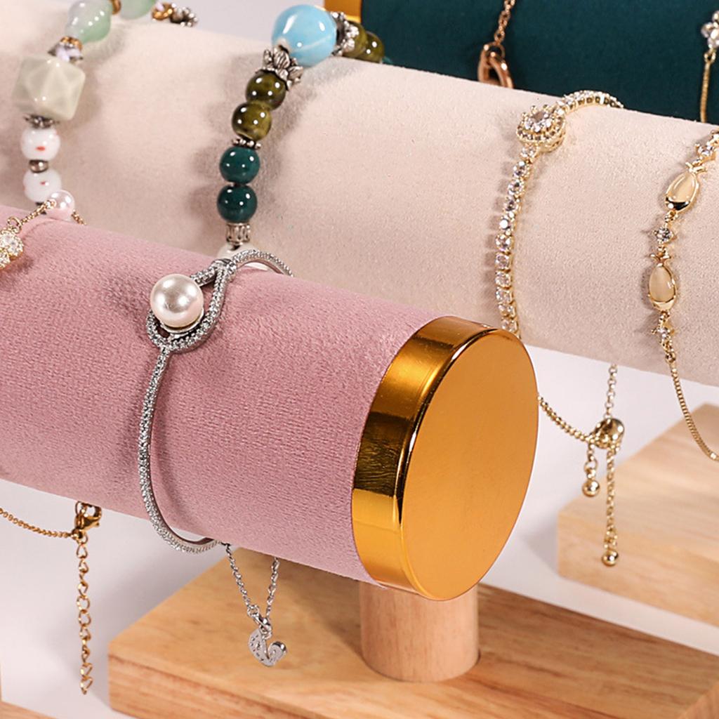 Solid Wood Bracelet Display Stand Wood Single Layer Bracelet Rack Portable Watch and Bangle Display Stand Holder