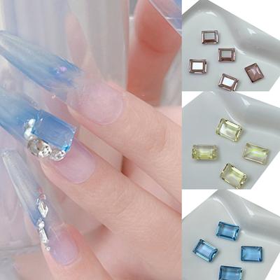 10 Stück Nagel Strasssteine Nagel Kristall Edelsteine Rechteckige Nagelanhänger Klarer Nagelkunst Charms Nagelkunst Dekorationen für Frauen
