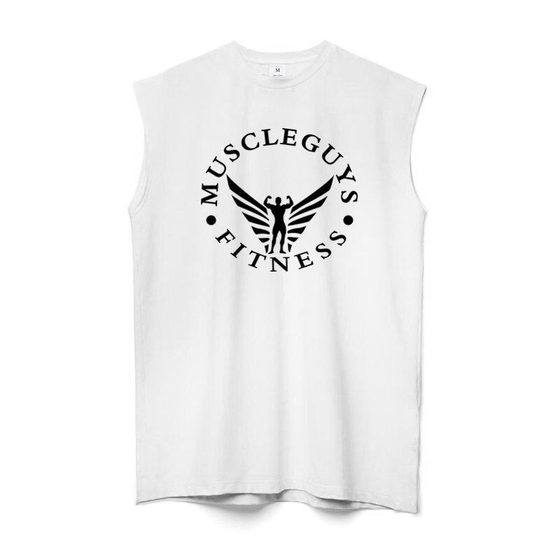

Muscleguys профессиональная спортивная одежда для мужчин, тренировочные майки для бега, мускулистые мужские жилеты для фитнеса MUSCLEGUYS, майка с принтом, бодибилдинг XXL белый