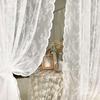 Transparent Door Curtain Embroidery Window Drape Shade Floral Lace Curtain  Rental House