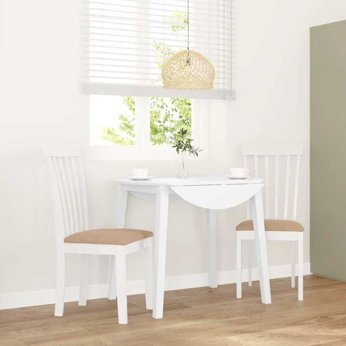 VidaXL Chaises à manger coussins 2 pcs blanc bois massif caoutchouc, chaise à dîner, chaise, chaise de salon, chaises à 4102394