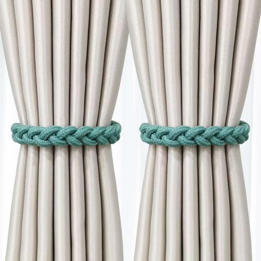 1 Pair Boho Style Braid Curtain Straps Fashion Curtain Buckle Magnetic Curtain Tieback Decoration