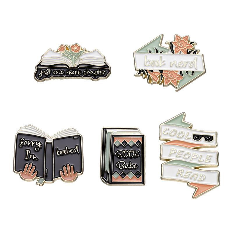Alloy Stylish Brooch With Playful Cartoon Flowers And Letters Perfect For Unique Fashion Statements