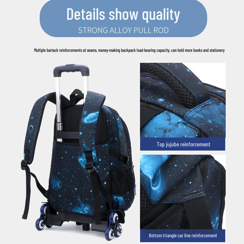 ZIRANYU Student Lightweight Stair-Climbing Trolley School Bag