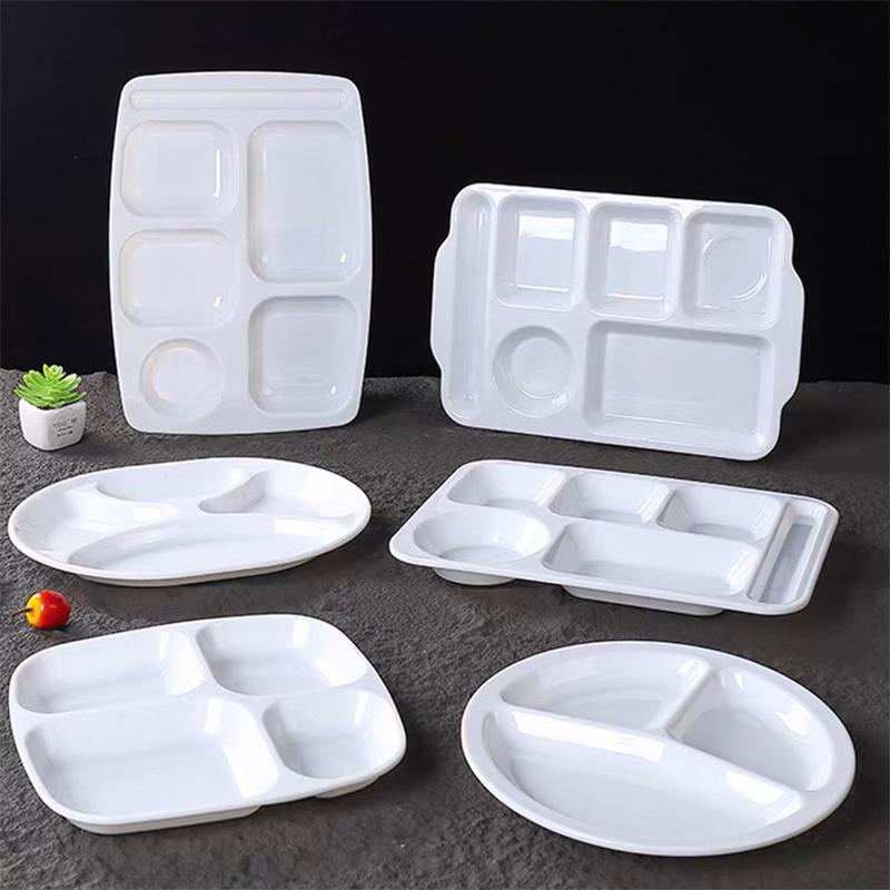 Bandeja de comida rápida de melamina de 10 pulgadas con 4 compartimentos