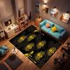 3D cartoon cute bee pattern non-slip rug, soft flannel, washable, non-slip backing, suitable for living room, bedroom, bathroom,