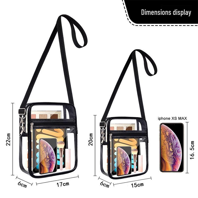 Priehľadná PVC Crossbody Taška - Vodotesná, Multifunkčná, Prenosná Ramenná Nákupná Taška