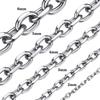 Edelstahl O-Kette für Herren Damen Rolo Halskette für Anhänger Gold/Silber/Schwarz Farbe Kabelglied Geschenk 2mm 3mm 4mm 5mm 6mm Breit