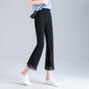 Women's Summer Mesh Patchwork High-Waist Flared Cropped Pants
