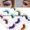 Bunte Glitzer-Wimpern für Halloween & Weihnachten - Festliches, Überzogenes, Dichtes Design