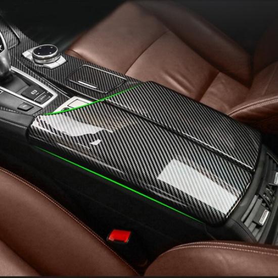 Carbon Texture Center Console Armrest Box Cover For BMW 5 Series F10 F18 2011-17