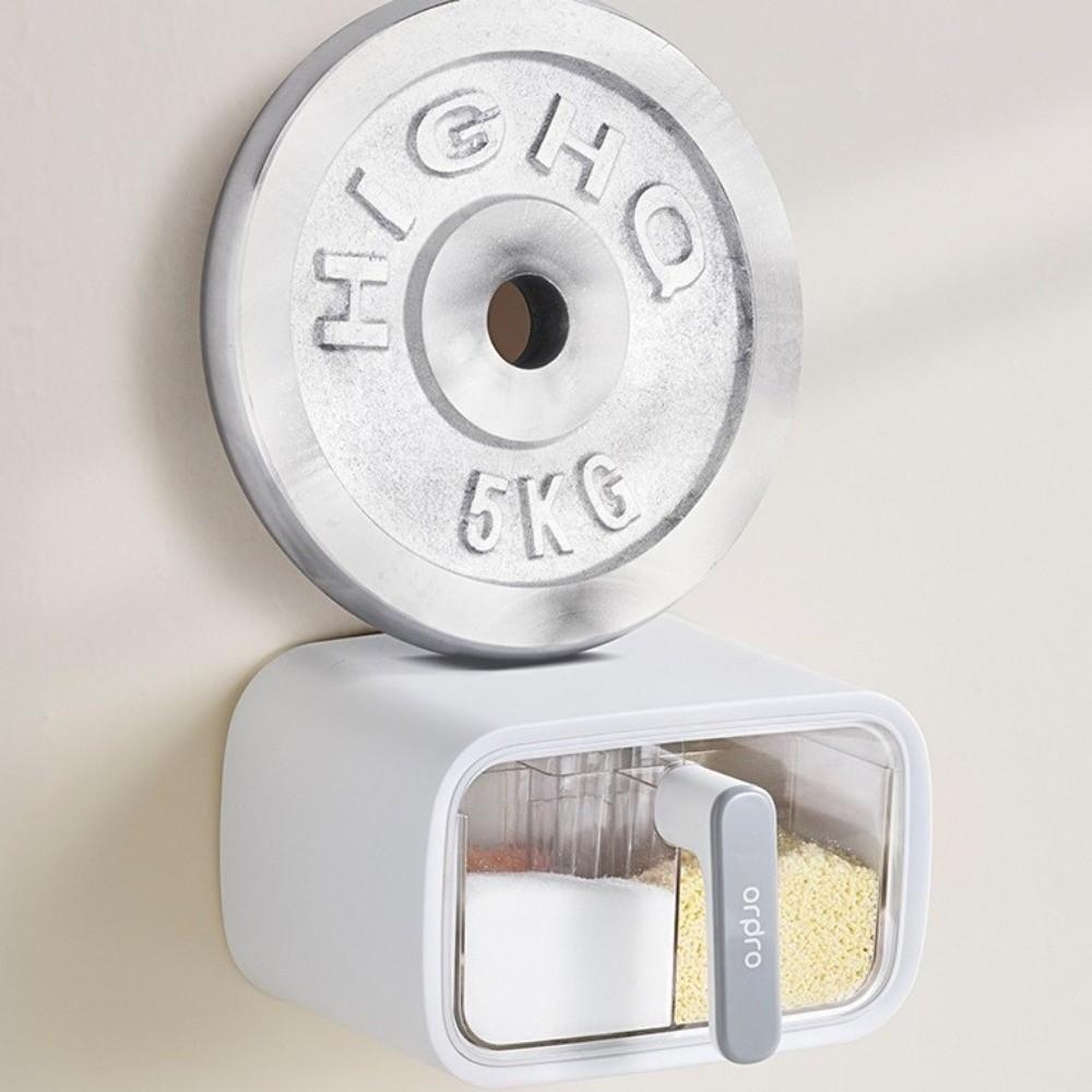 Wall Mount Seasoning Storage Box with Spoon Seasoning Container Spice Rack Kitchen Supplies