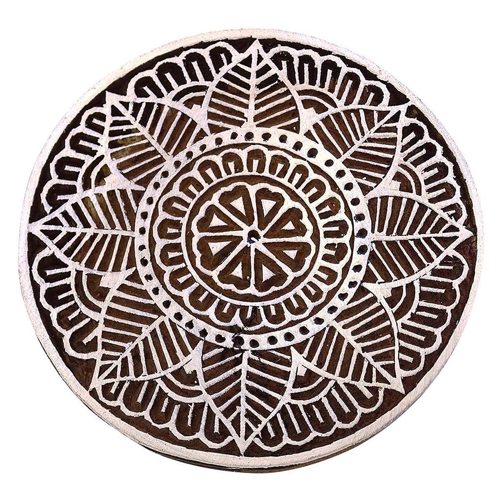 Floral Indian Scrapbook Stempel Holz Druckblock Kunst braun Briefmarken für