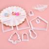 8pcs/set 3D Cookie Cutter Set DIY Biscuit Mold Cartoon Plastic Gingerbread House Mould  Chrismas
