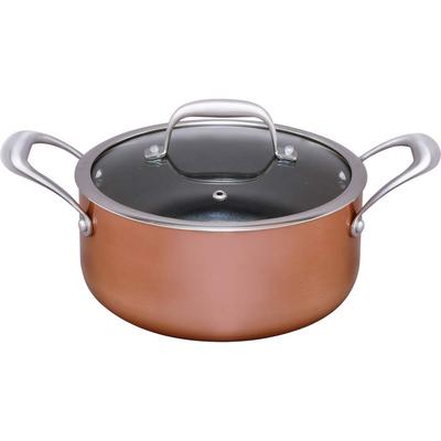 Iris Ohyama 20cm Diamond Grace Bronze Pot (DG-P20), Induction and Gas Compatible, Easy To Clean, Durable