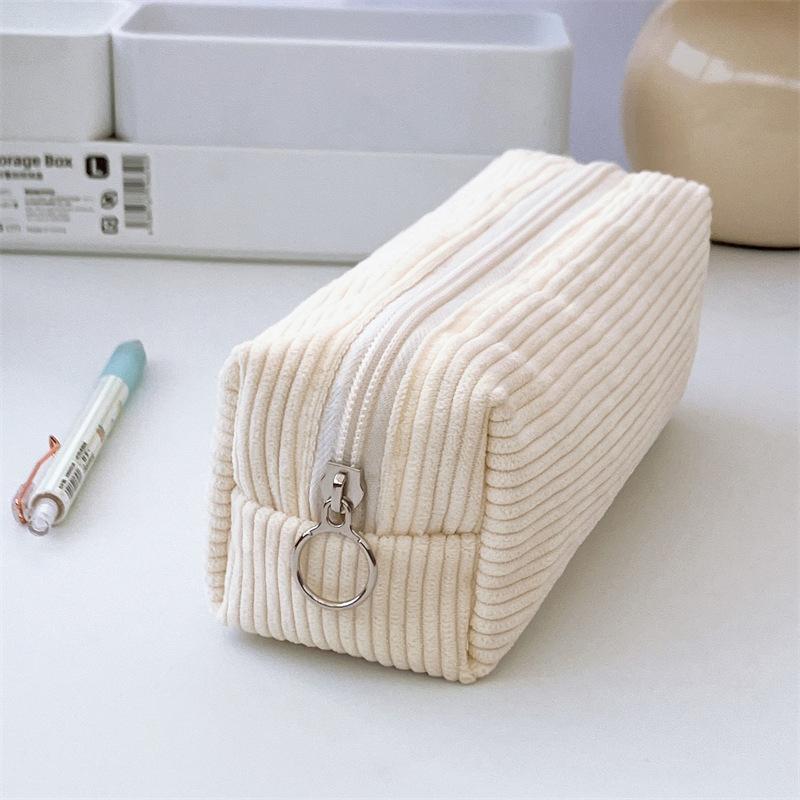 1 Piece Simplicity Student Pencil Pouch For Boy Girl  Aesthetic Solid Color Series Pencil Case Makeup Bag School Supplies