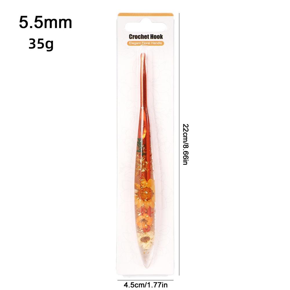 Craft Supplies Crochet Hooks Ergonomic Crochet Needle with Floral Resin Grips Non-slip Knitting Tool For Beginners Women Adults