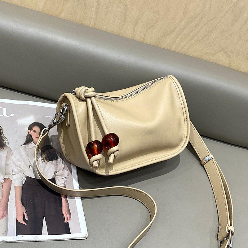 Genuine Leather Women's Bag Boston Bag Shoulder Bag Versatile Crossbody Bag Women's Pillow Bag