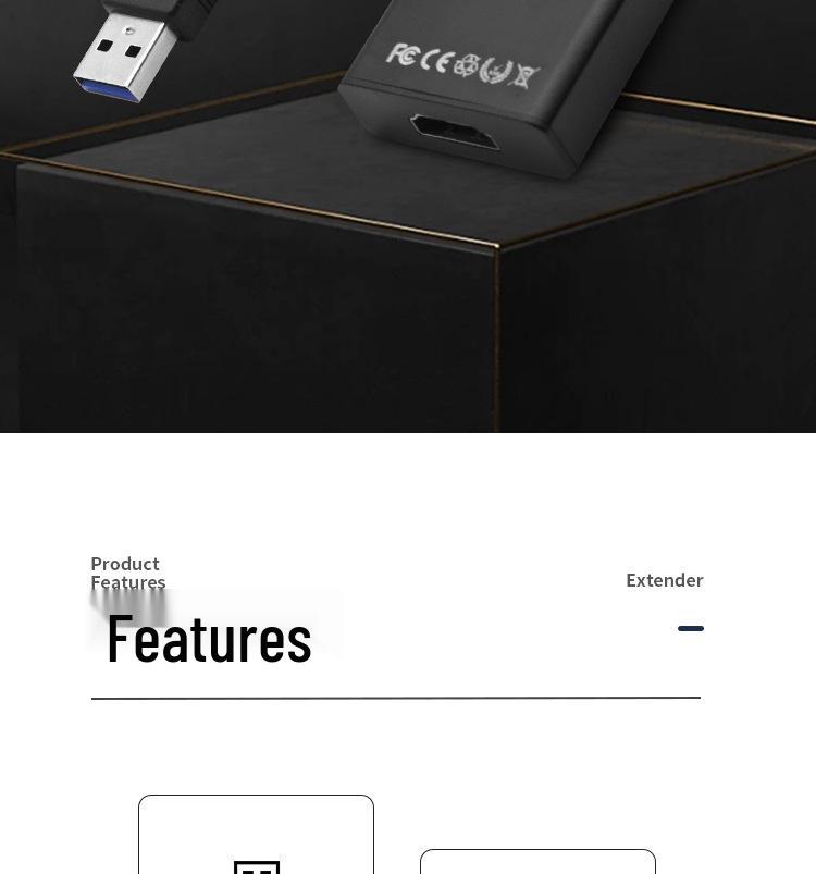 USB 2.0 To HDMI Adapter Cable, Aluminum Alloy, HD 1080P Extender