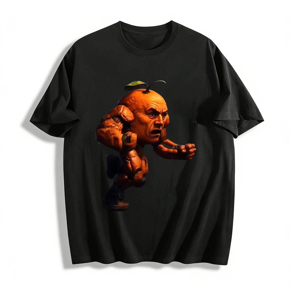 

Muscular Apple Man Funny Graphic Casual Short Sleeve Tee Pure cotton T-shirt XXS