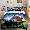 Cozy Bear-Themed Nighttime Set Exquisite Three-Piece Bedding Set Gift For Kids And Adults