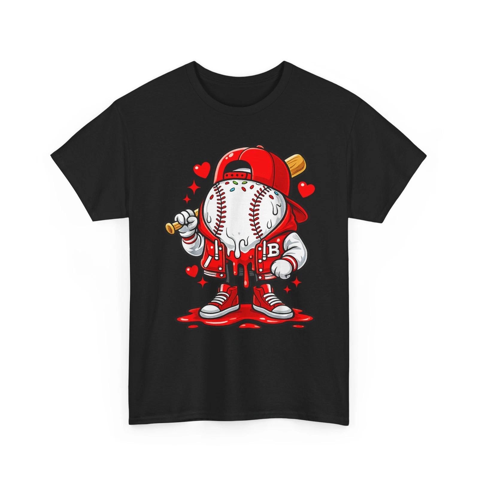 Baseball Shirt, Baseball Drip Ice Cream Valentine s Day Funny Shirt L