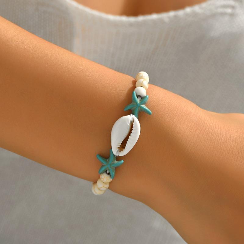 Bransoletka muszelkowa letni styl kurortu nadmorskiego akcesorium rozgwiazda regulowana koralikowa bransoletka dla par