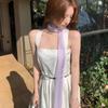 Adjustable Long Silk Scarf Thin Ribbon Neckerchief French Chiffon Silk Scarf  Dress Decoration