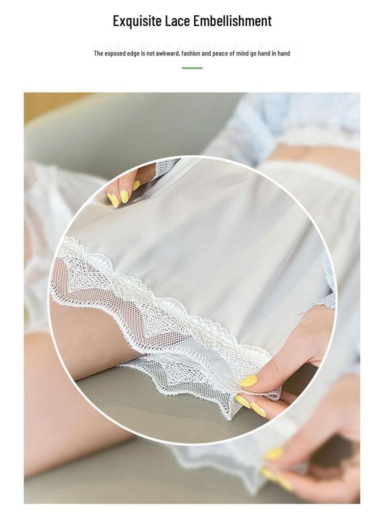 Seamless Ice Silk Lace Women's Summer Anti-Exposure Loose Shorts