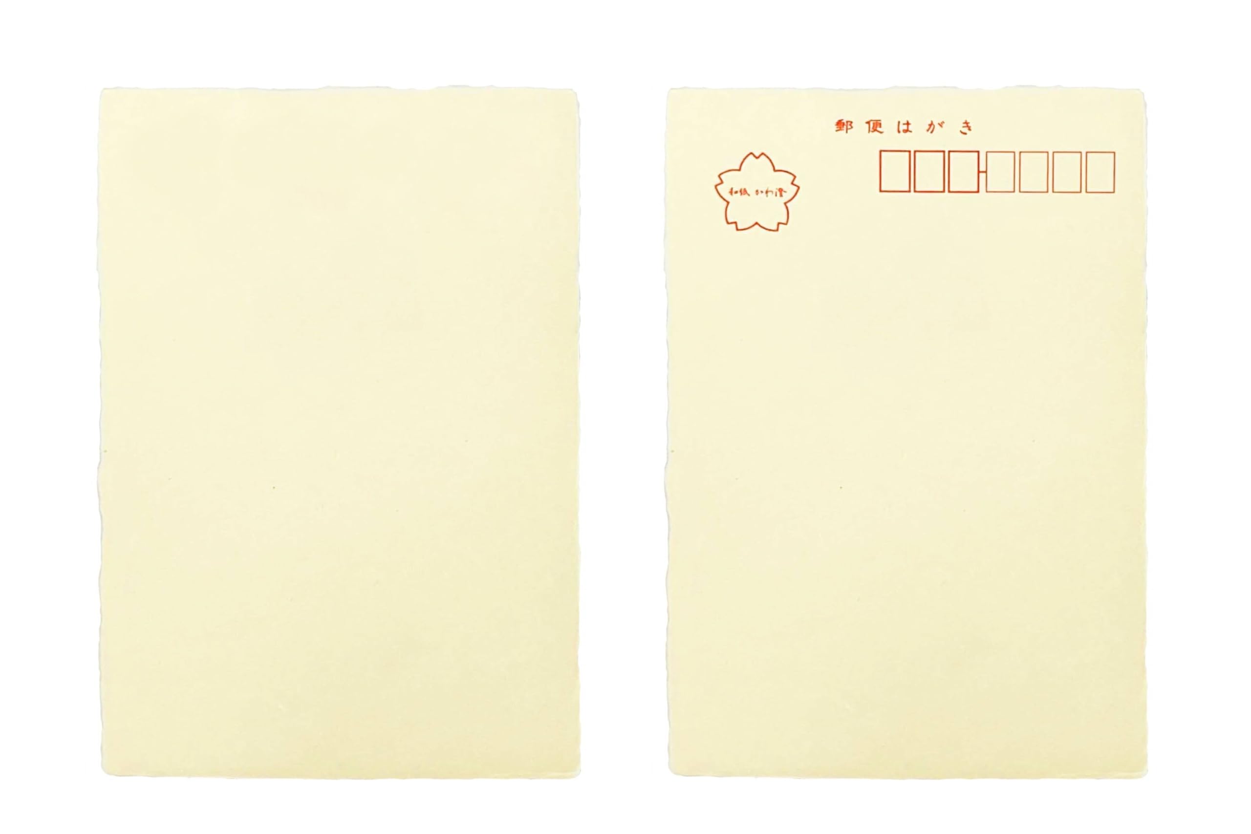 [Amazon.co.jp Exclusive] Washi Kawasumi Handmade Washi Paper Artisan s Special Washi Paper Postcard with Deckled Edges, with Postal Code Box, Unbleach