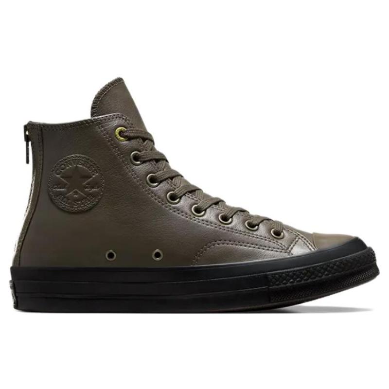 Converse Chuck 70 Black Zip Comfort Temperament Abrasion Absorbing High Top Canvas Shoes Unisex Brown