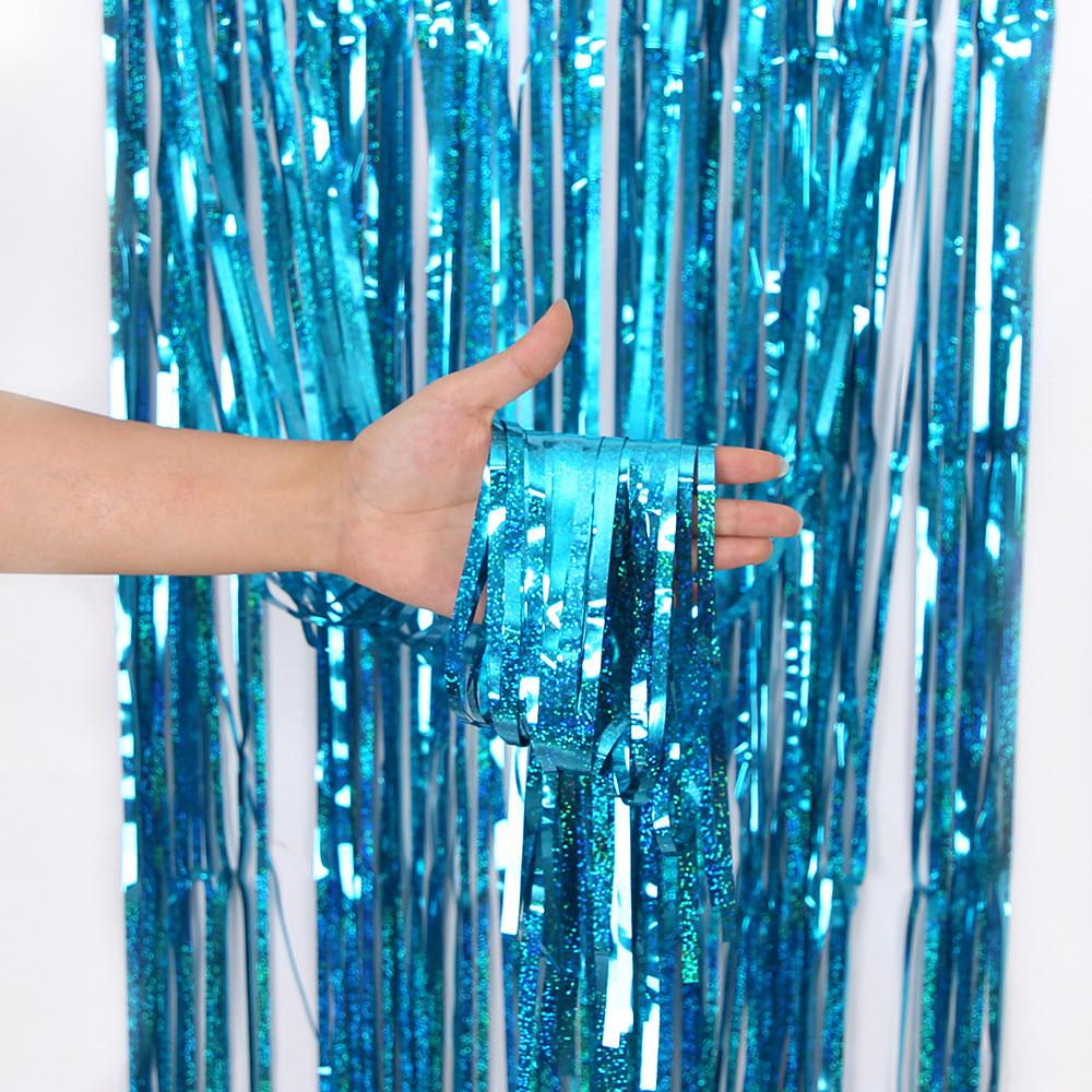 By Gorgeous 1m 2m Shiny Laser Rain Curtain For Creative Birthday And Decorations Event