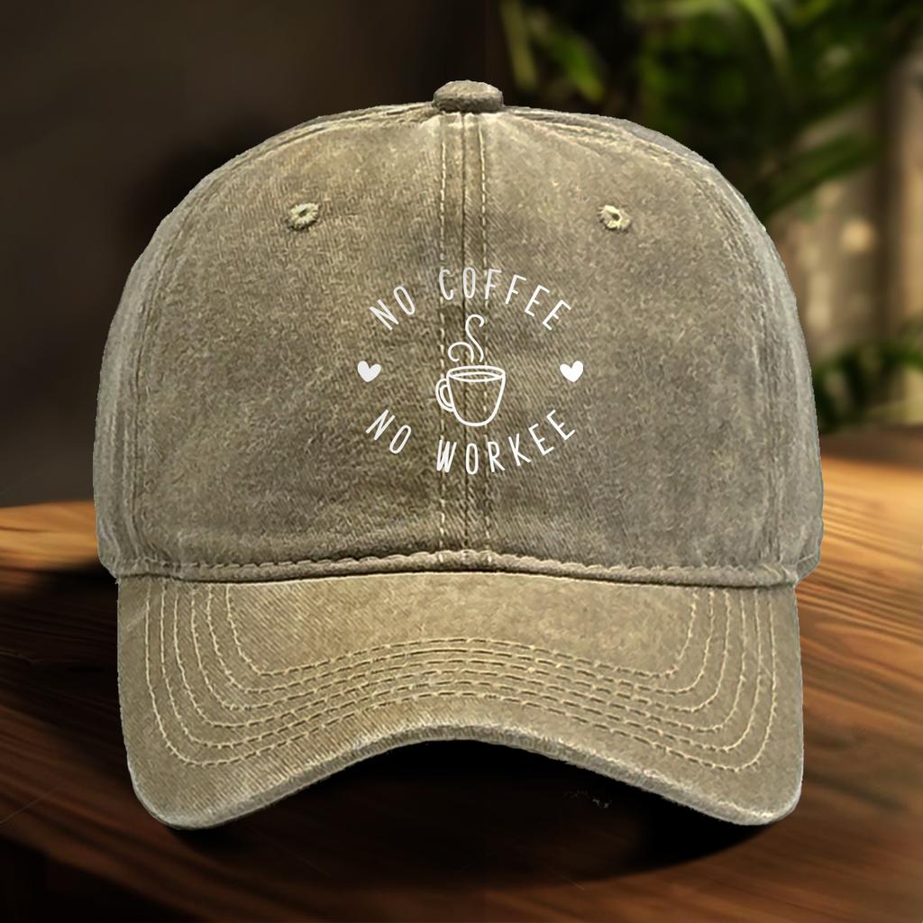 No Coffee No Worker Print Adjustable Baseball Hat Gorra Hombre Curved Brim Unisex Snapback Sun Hat Outdoor Accessory  Caps