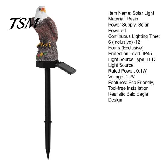 Garden Gifts for Landscaping Lovers Eagle Solar Light, Outdoor Waterproof LED Light with Villa Courtyard Decorative Fixtures Stake, Bald Lawn Pathway
