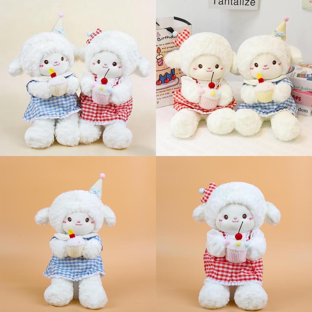 Cartoon Lamb Plush Toy With Pp Cotton Filling For Girls And Kids