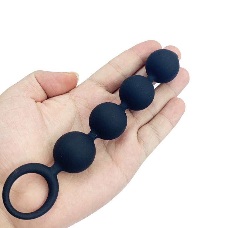 4 Balls Anal Beads Prostate Massage Butt Plug Sex Toys for Women Couples Men Anal Plug with Pull Ring Silicone G-spot Stimulate