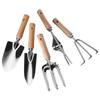 Garden Tool Set: Wooden Handle Shovel & Three-Tooth Rake for Planting and Horticulture