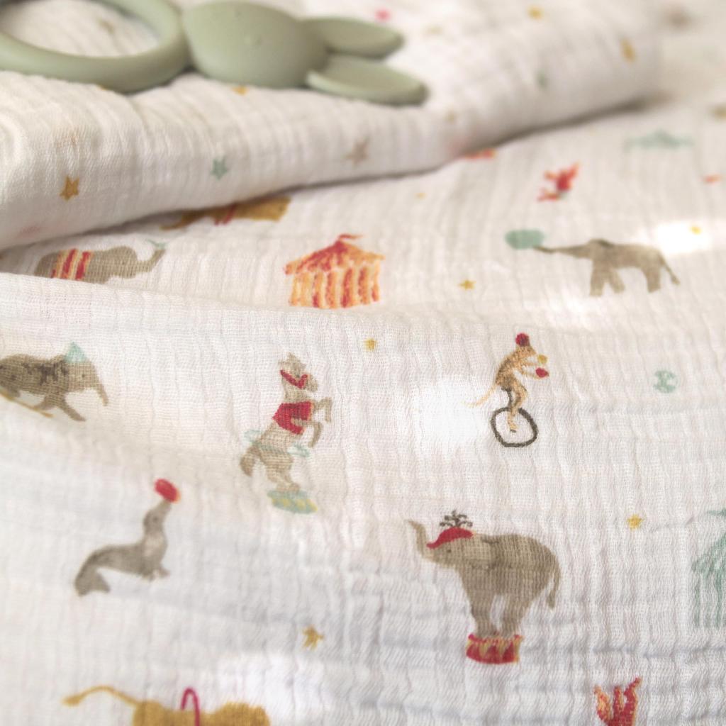 Aden Anais Essentials Swaddle 2 Elephant Circus Baby Swaddles SWADAEESWC20034 + (2 Pieces)