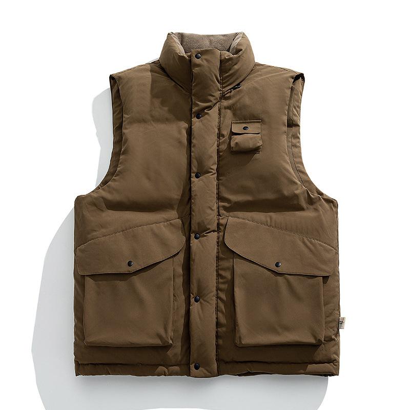 Men's Trendy Winter Cotton Vest - Functional Outdoor Wear with Thick, Warm Insulation