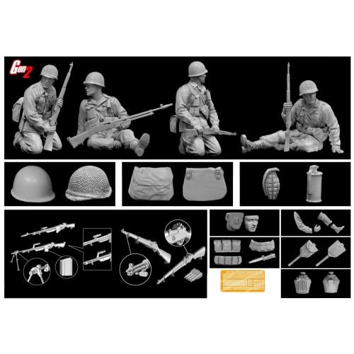 Platz Dragon 1/35 WWII US Tank Rider Figure Set of 4, Gen2, 1944-45, Plastic Model Kit, DR6378 (Personnel)