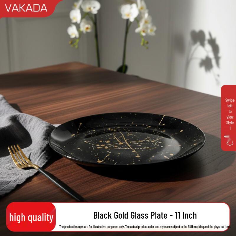 VAKADA Decorative Glass Serving Plates & Bowls