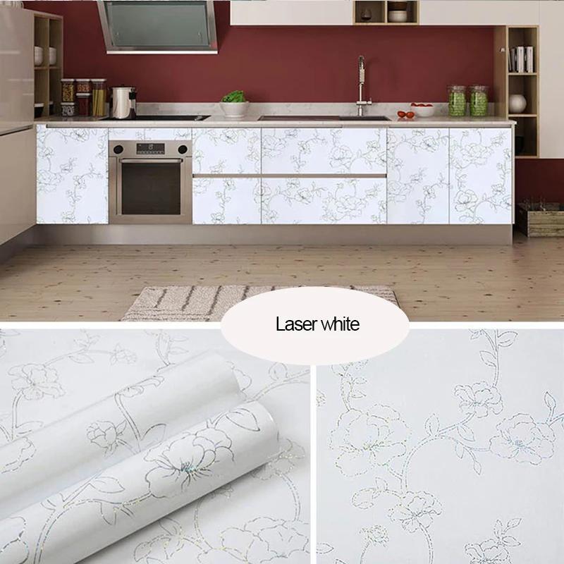 Laser Baking Paint Thicken Self Adhesive Wallpaper Desktop Cabinet Renovation Sticker Kitchen Waterproof Oil Resistant Sticker