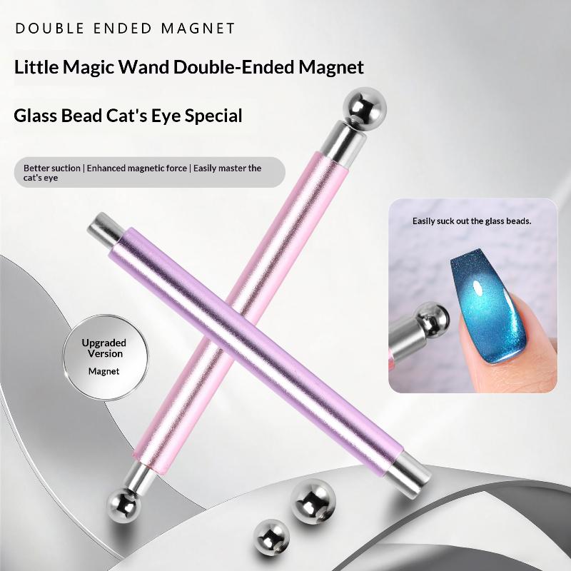 Double Headed Strong Magnetic Stick Cat Eye Magnet With 2 Steel Balls Nail Art Cylindrical For Uv Gel Polish Manicure Pen Tools