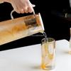 Glass Water Pitcher with Handle Heat Resisttant Cold Hot Kettle Large-capacity Tea Pot Water Bottle Juice Jug Gray Amber