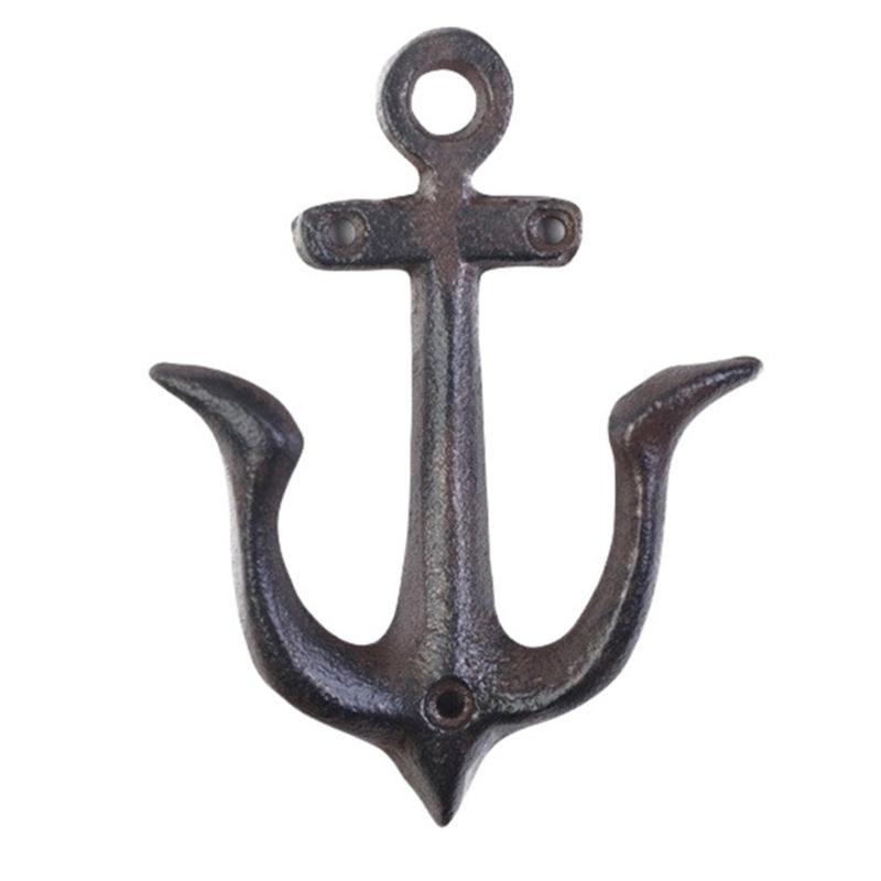 

Sturdy Iron Anchors Hook With Antique Design Easy Installation Wall Mounted Hooks For Entryway Living Room Storage чорний