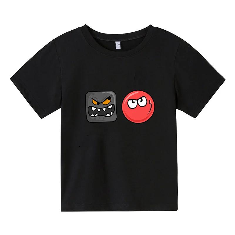 2025 Bambini Carino PALLA ROSSA 2° Stampa Vestiti Bambini Estate Moda T-shirt Ragazzi Cartoni animati T-shirt Ragazze Manica Corta Top Casual