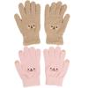 1-2pair Adorable Gloves Portable Winter Gloves Cute Soft Fluffy Plush Winter Gloves Cartoon Bear Winter Warm Full Finger Gloves