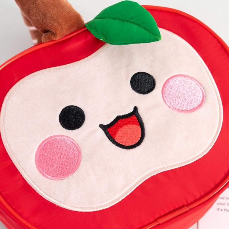 Polyester Water Resistant Apples Designs Bag Spacious Organizer for Organizing Makeup Sweets Travel Essential