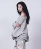 Teulimingbeodeu Scratch Damage Boat Neck Sweat Shirt [ Melange Gray ]