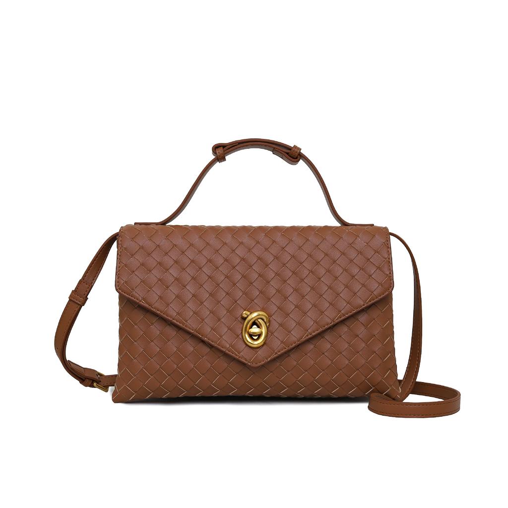 Fashion Foreign Style Small Fragrance Weaving Light Luxury Dinner Party Rhombus Shoulder Messenger Bag Handbag Women'S Bag